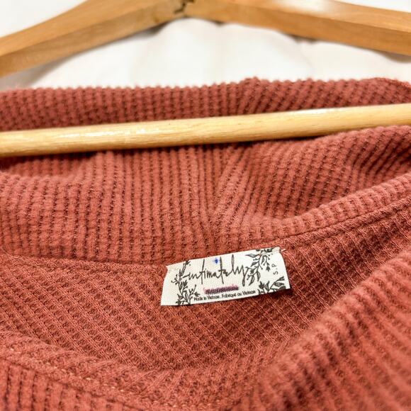 NWOT Free People Intimately Autumn Cozy Ribbed Off Shoulder Bodysuit Rust Small - Picture 4 of 6